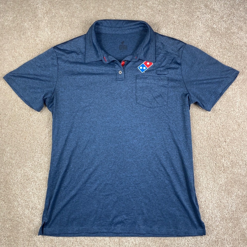Dominos Gear Barco Uniforms Blue Heather Performance Polo Shirt Medium DP321